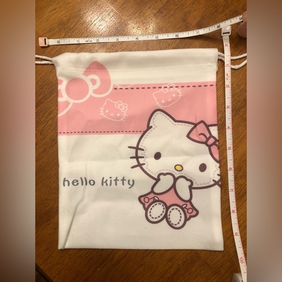 Drawstring Bag; Miniso Sanrio; Hello Kitty; Cotton; 7.48” x 9.45” - Picture 2 of 4
